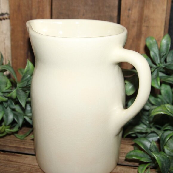 Shabby VTG Primitive Farmhouse Crazed Stoneware Crock Pitcher - Picture 2 of 6